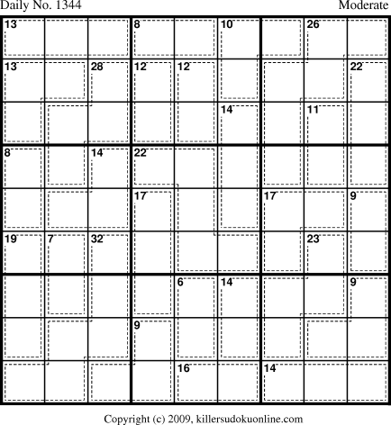 Killer Sudoku for 8/28/2009