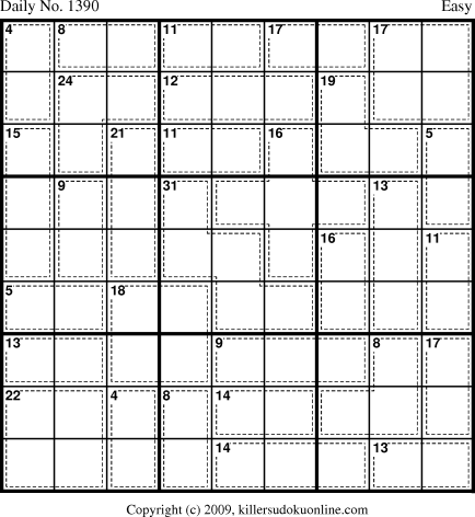 Killer Sudoku for 10/13/2009
