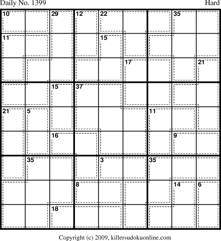 Killer Sudoku for 10/22/2009