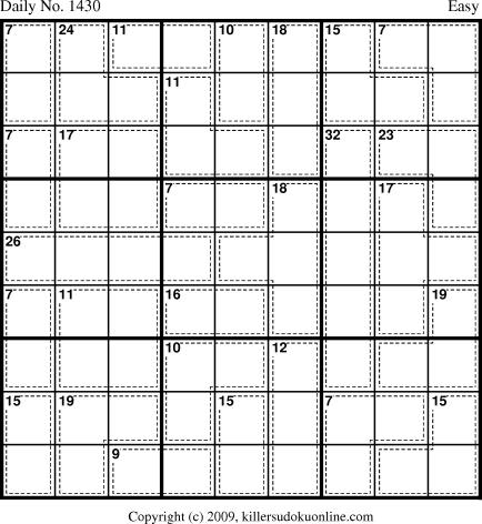 Killer Sudoku for 11/17/2009