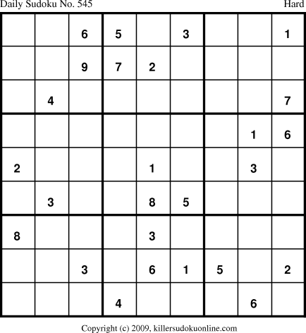 Killer Sudoku for 9/4/2009