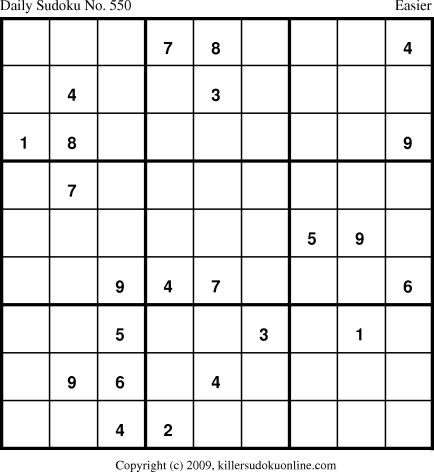 Killer Sudoku for 9/9/2009