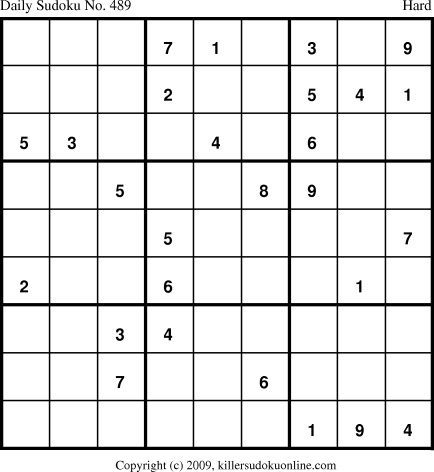 Killer Sudoku for 7/10/2009