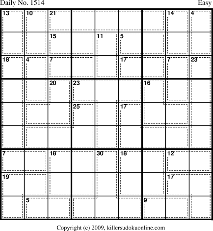 Killer Sudoku for 2/9/2010