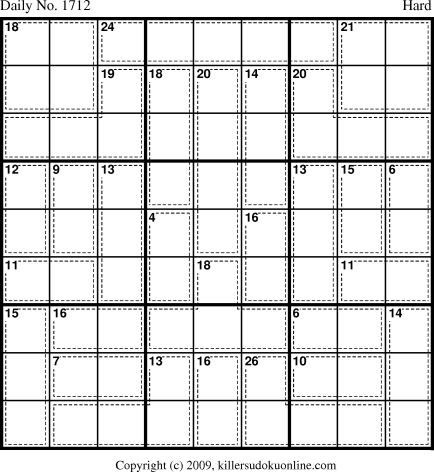 Killer Sudoku for 8/26/2010