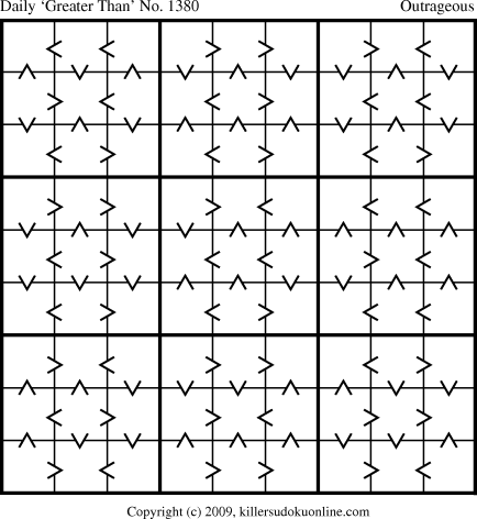 Greater Than Sudoku for  1/23/2010