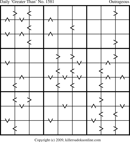 Greater Than Sudoku for  8/12/2010