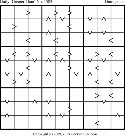 Greater Than Sudoku for  8/14/2010