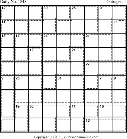 Killer Sudoku for 1/9/2011