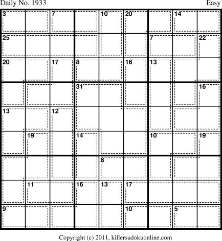 Killer Sudoku for 4/4/2011