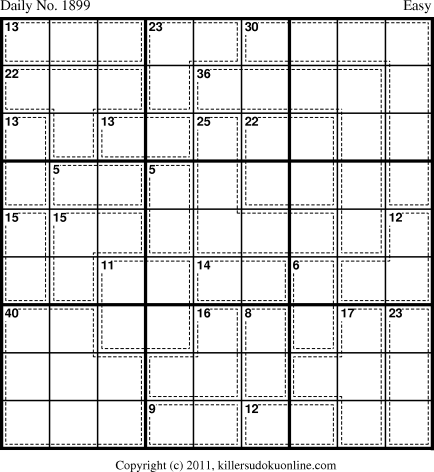 Killer Sudoku for 3/1/2011