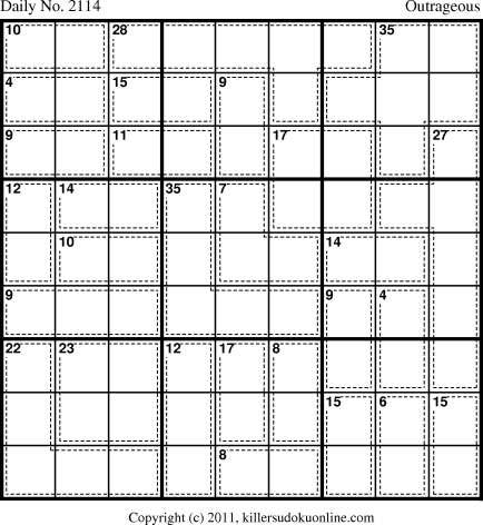 Killer Sudoku for 10/2/2011