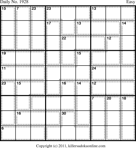 Killer Sudoku for 3/30/2011