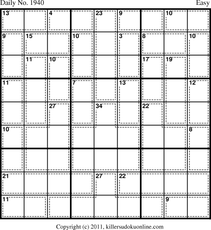 Killer Sudoku for 4/11/2011