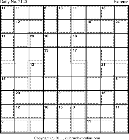Killer Sudoku for 10/8/2011