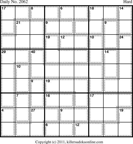 Killer Sudoku for 8/11/2011