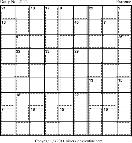 Killer Sudoku for 9/30/2011
