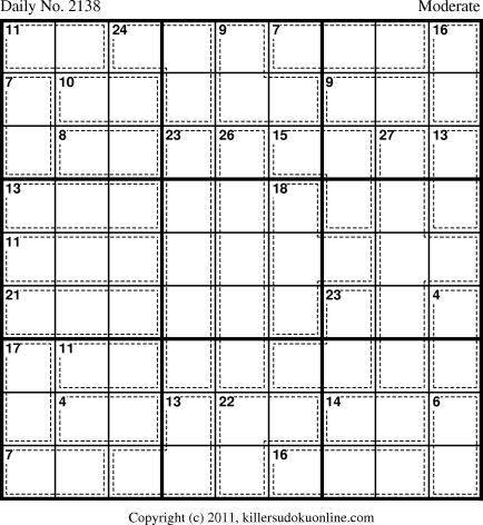 Killer Sudoku for 10/26/2011