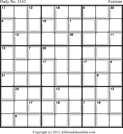 Killer Sudoku for 10/30/2011