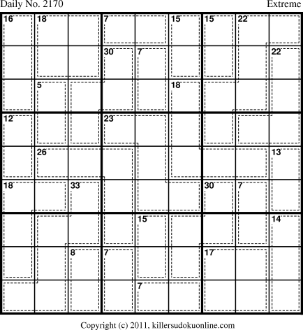 Killer Sudoku for 11/27/2011