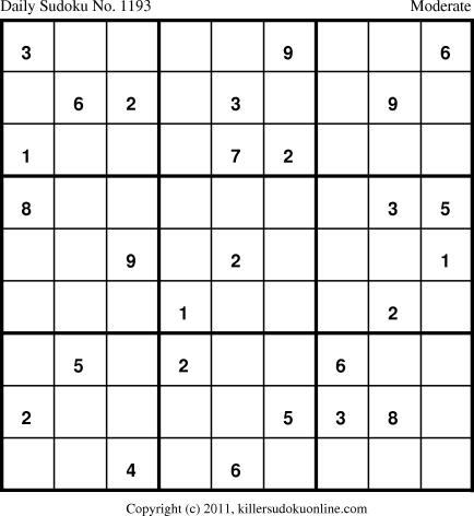 Killer Sudoku for 6/9/2011