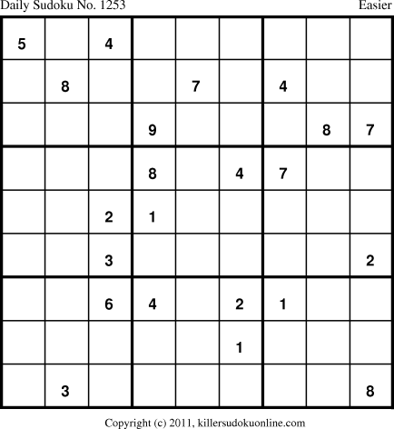 Killer Sudoku for 8/8/2011