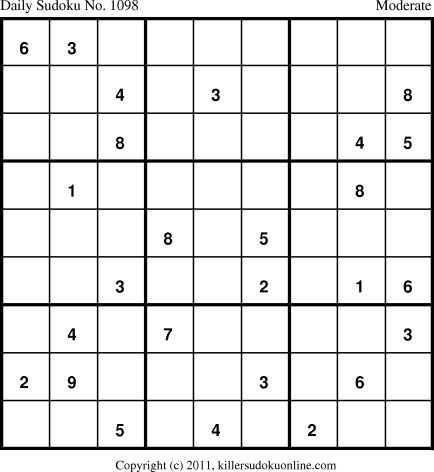 Killer Sudoku for 3/6/2011