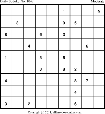 Killer Sudoku for 1/9/2011