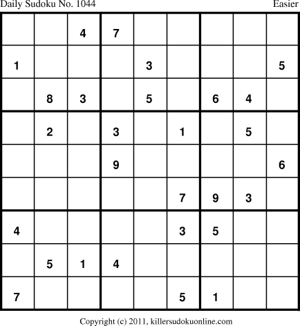 Killer Sudoku for 1/11/2011
