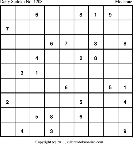 Killer Sudoku for 6/24/2011