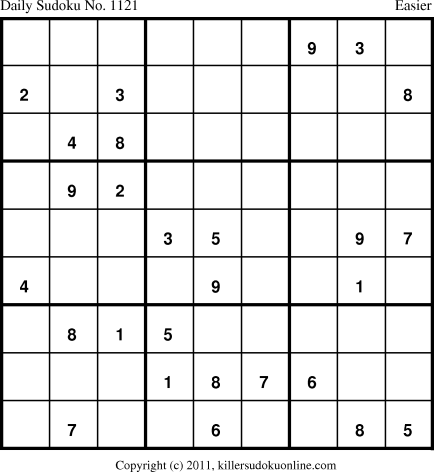 Killer Sudoku for 3/29/2011