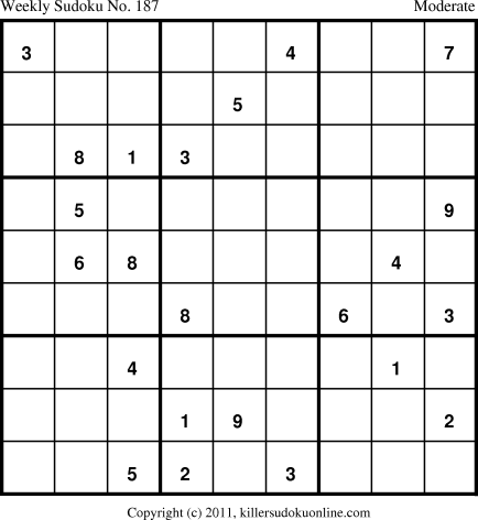 Killer Sudoku for 10/3/2011