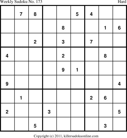 Killer Sudoku for 6/27/2011