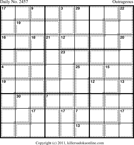 Killer Sudoku for 9/9/2012