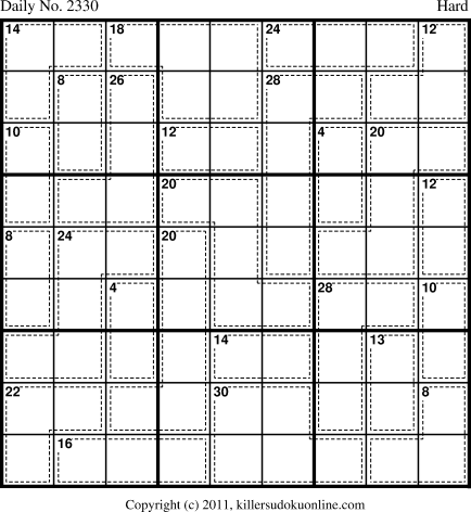 Killer Sudoku for 5/5/2012