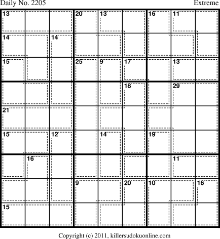 Killer Sudoku for 1/1/2012
