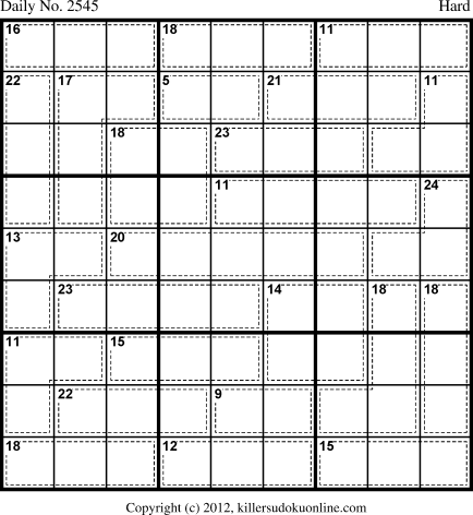 Killer Sudoku for 12/6/2012
