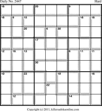 Killer Sudoku for 8/30/2012