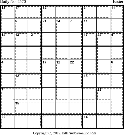 Killer Sudoku for 12/31/2012