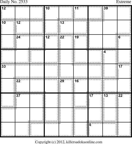 Killer Sudoku for 11/24/2012