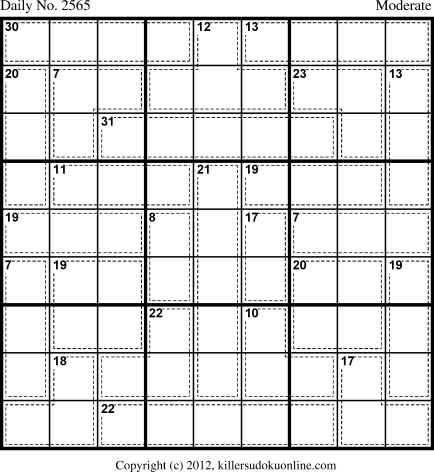 Killer Sudoku for 12/26/2012
