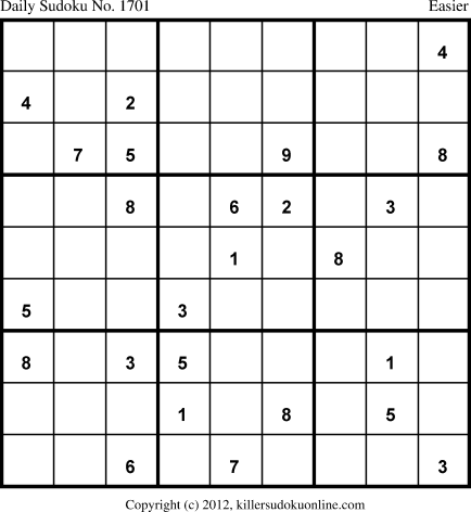 Killer Sudoku for 10/29/2012