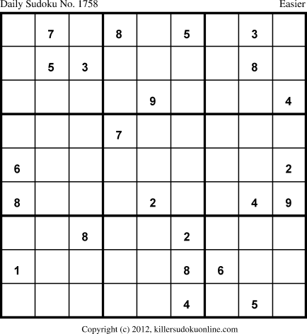 Killer Sudoku for 12/25/2012