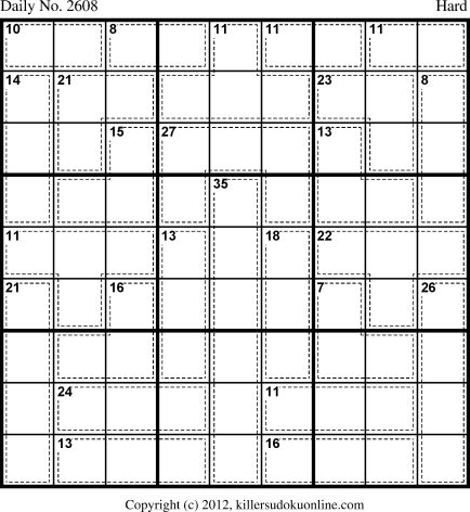 Killer Sudoku for 2/7/2013