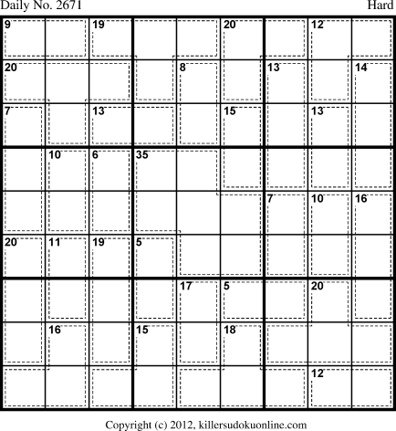 Killer Sudoku for 4/11/2013