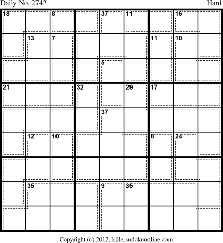 Killer Sudoku for 6/21/2013