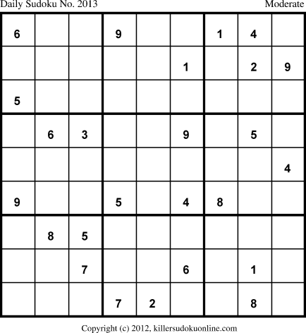 Killer Sudoku for 9/6/2013