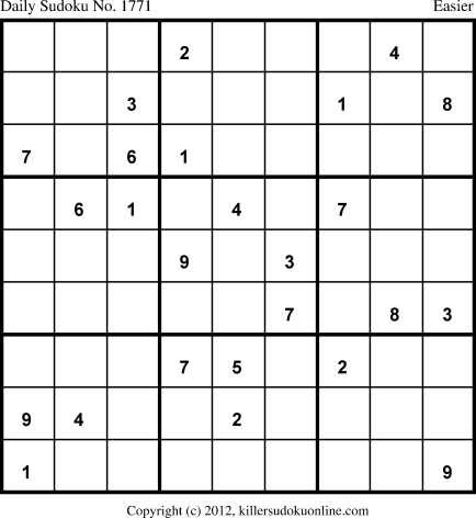 Killer Sudoku for 1/7/2013
