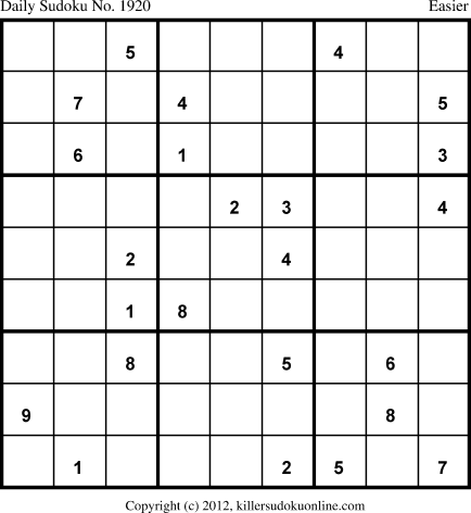 Killer Sudoku for 6/5/2013