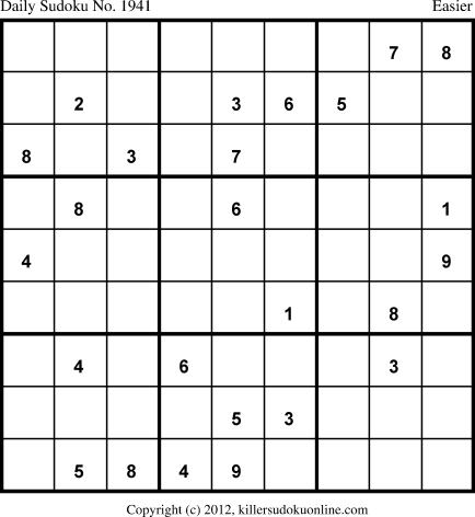 Killer Sudoku for 6/26/2013